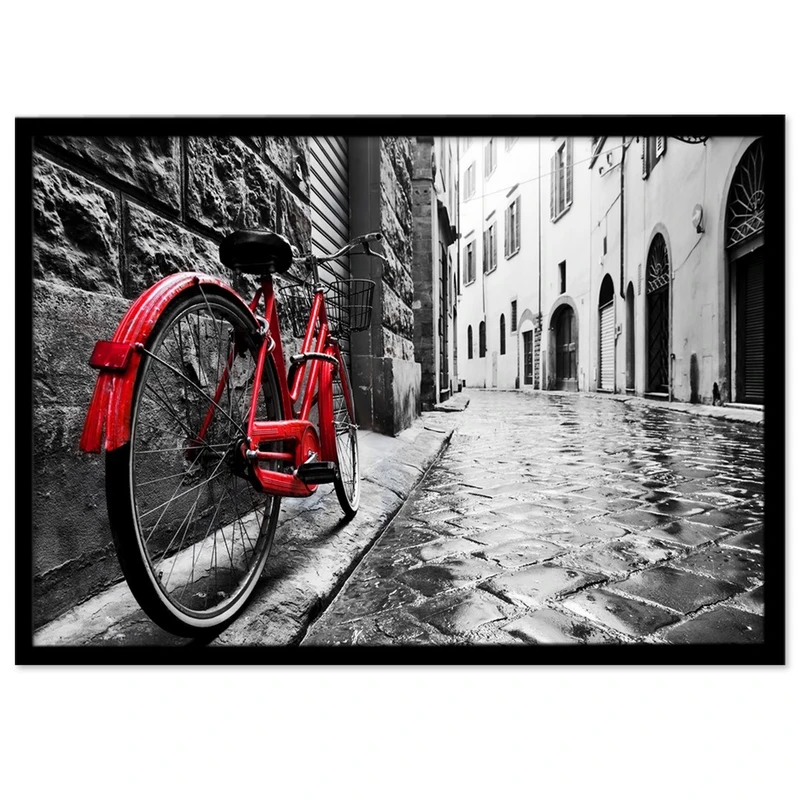 تابلو نوری بکلیت طرح کوچه سنگفرش و دوچرخه مدل B-S832