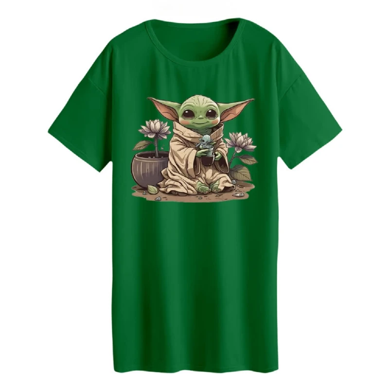 تی شرت لانگ زنانه مدل  بیبی یودا کد 13