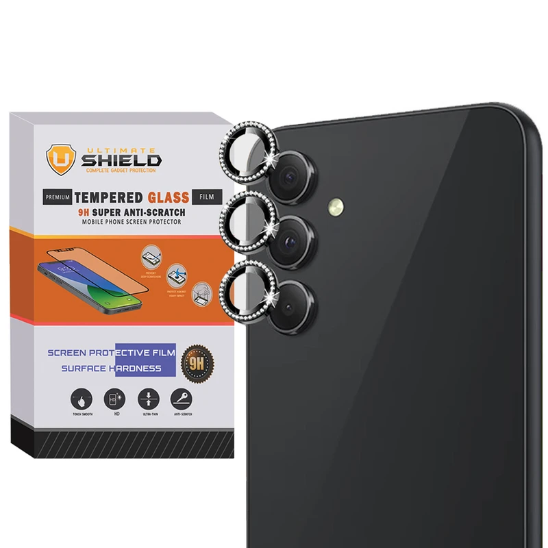 محافظ لنز دوربین آلتیمیت شیلد مدل Ring Metal Diamond مناسب برای گوشی موبایل سامسونگ Galaxy A54 5G