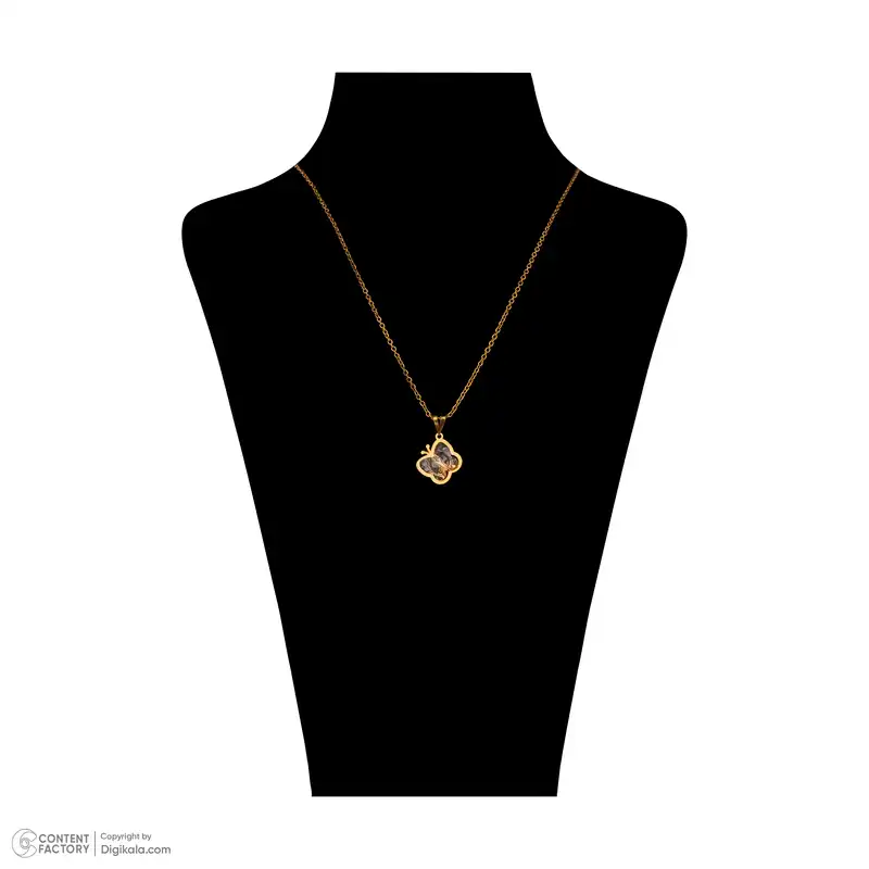 گردنبند طلا 18 عیار ناریا مدل پروانه رنگ زرد