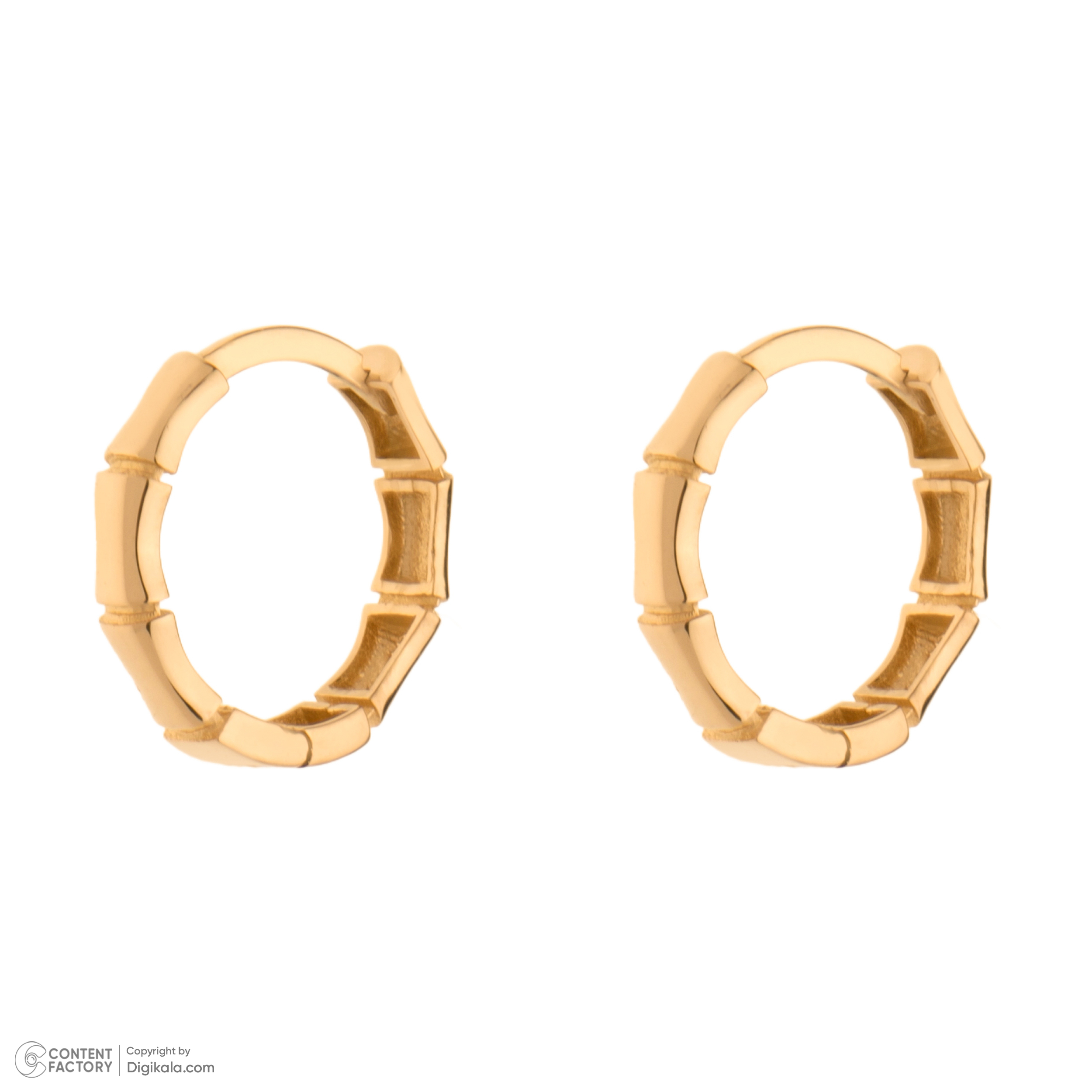 گوشواره حلقه‌ای طلا 18 عیار زنانه گلدم مدل E-3070070