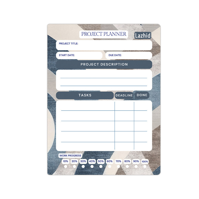 تخته وایت برد لاژید مدل برنامه ریزی پروژه سایز 14x18 سانتی متر