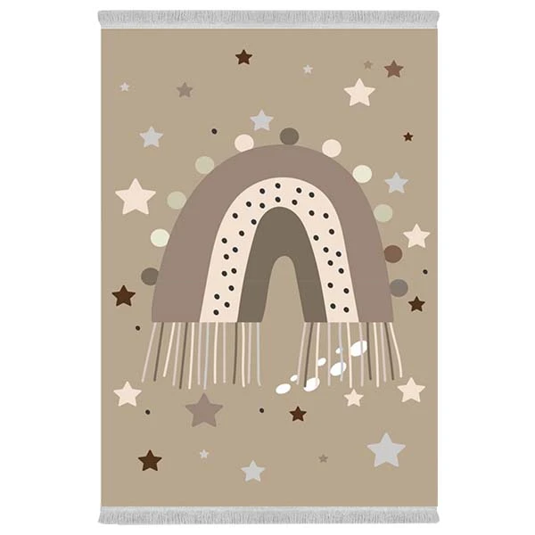 فرش پارچه‌ای دفه مدل فرشینه هازان مخمل طرح فانتزی کد 3433