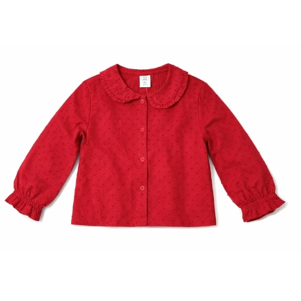 شومیز آستین بلند یقه ب ب دخترانه مدل 2027 