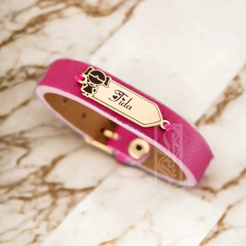 دستبند طلا 18 عیار دخترانه لیردا مدل اسم تیدا 6744