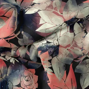 پارچه لباس مدل کرپ حریر طرح گل کد 8025A