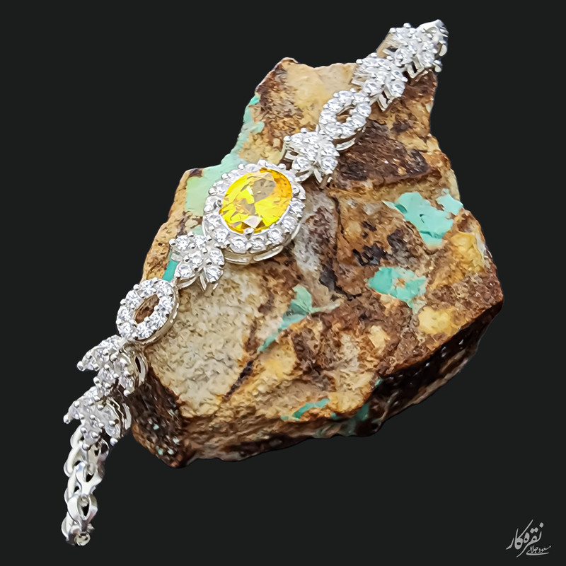 دستبند نقره زنانه مسعود جلالی نقره کار مدل citrine-08