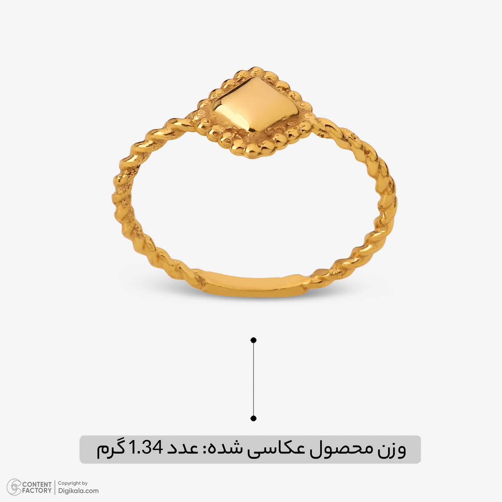 انگشتر طلا 18 عیار زنانه مطیع ها مدل 390 سایز 53 -  - 7