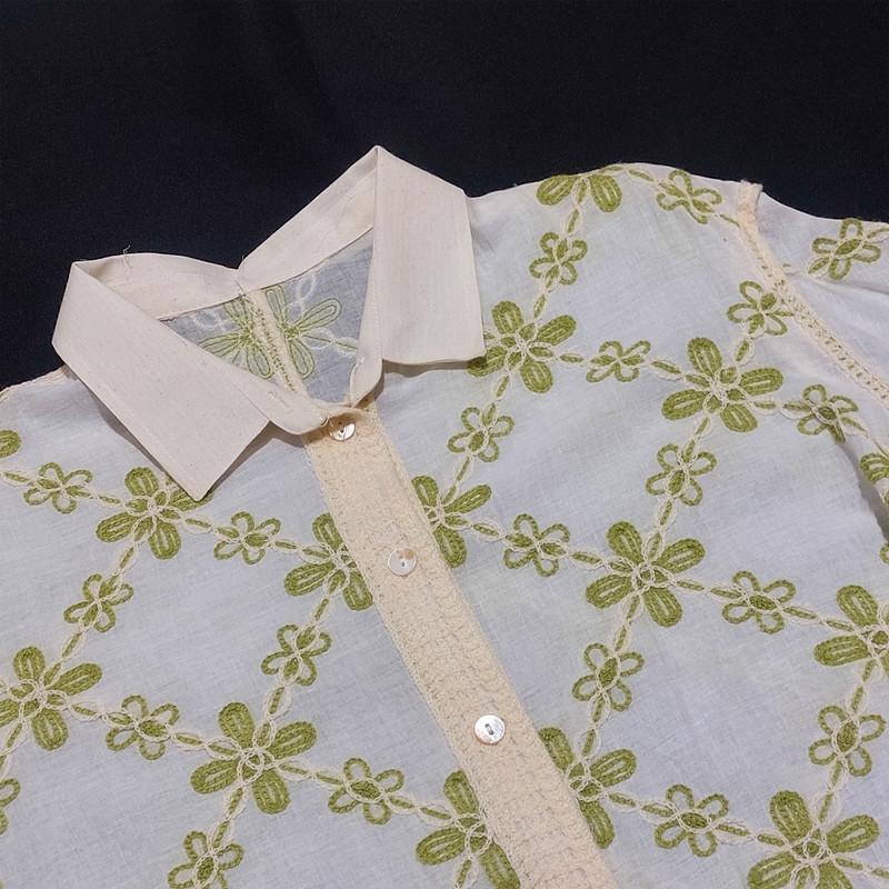 شومیز آستین سه ربع زنانه مدل شکوفه برجسته