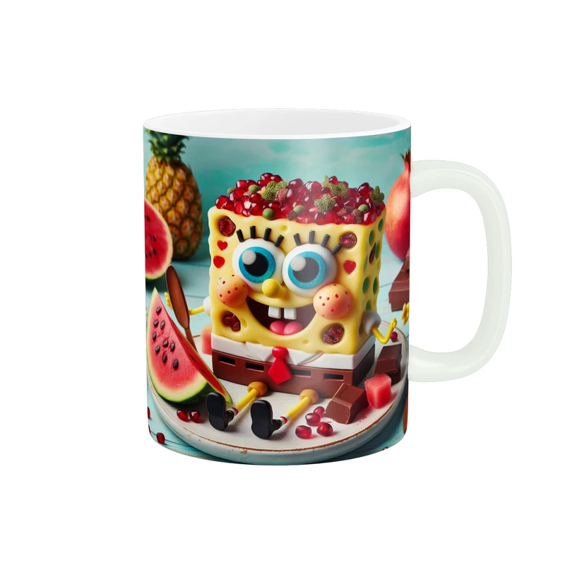 ماگ پاد آفرین طرح باب اسفنجی مدل شب یلدا و انار کد 118