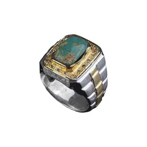 انگشتر نقره مردانه مدل بند ساعتی