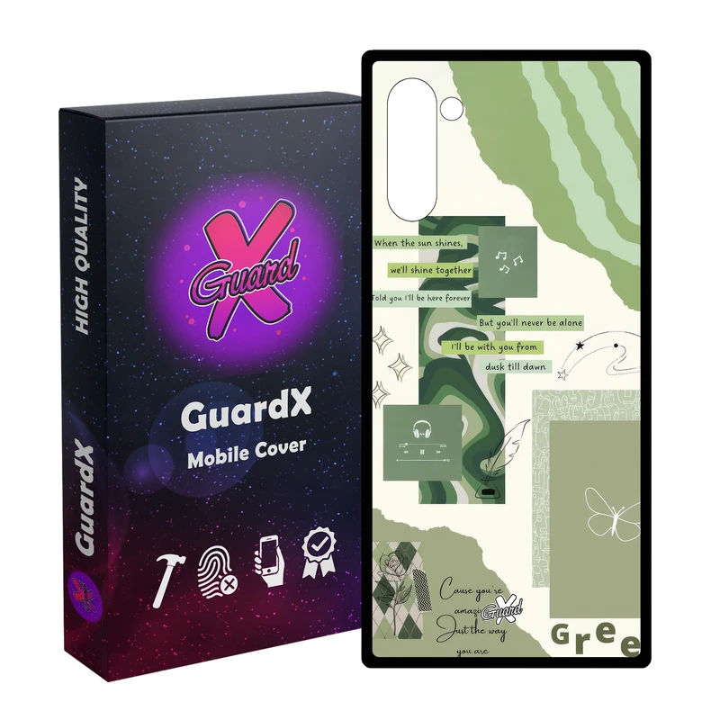 کاور گارد ایکس طرح سبز مدل Glass10650 مناسب برای گوشی موبایل سامسونگ Galaxy Note 10