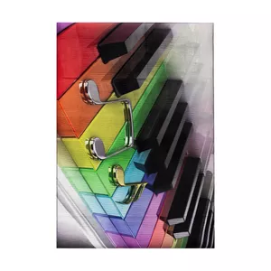 فرش ماشینی زانیس مدل مدرن طرح پیانو زمینه طوسی