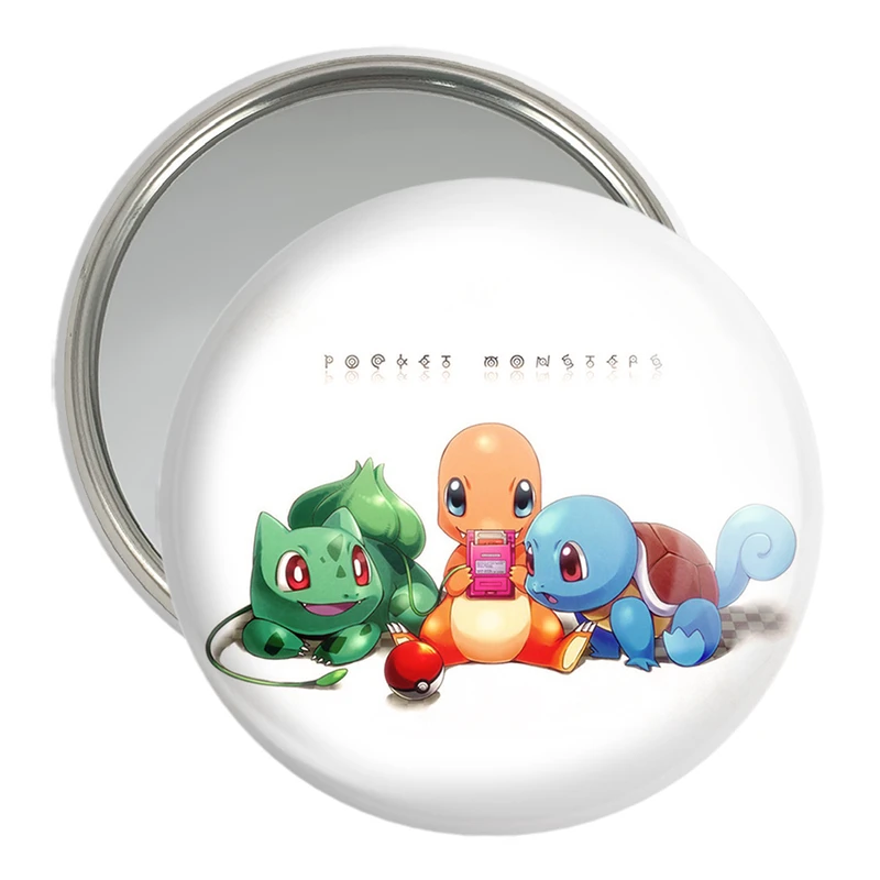 آینه جیبی خندالو مدل اسکوئرتل و هیتوکاگه و بولباسور انیمه پوکمون  کد 17405