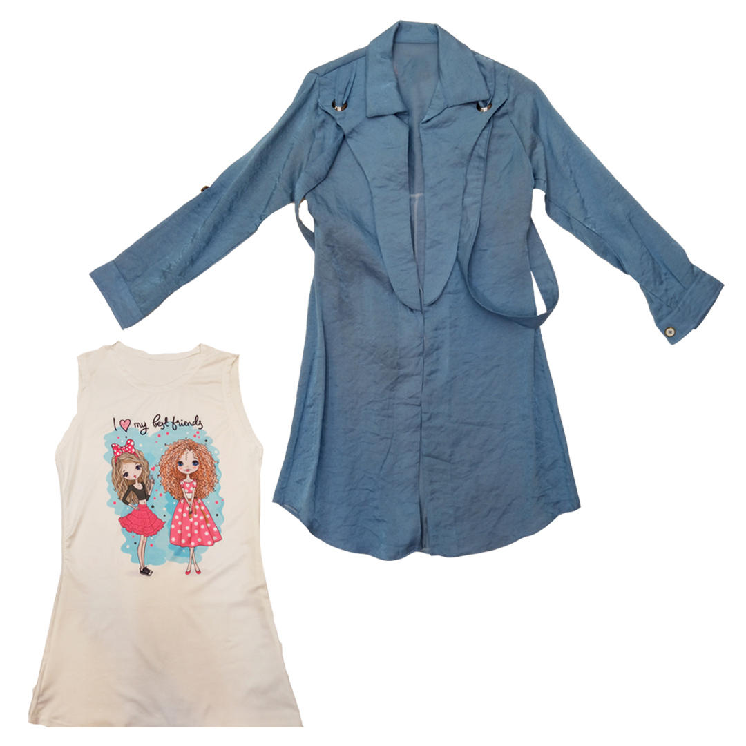 ست تونیک و مانتو دخترانه مدل 8302