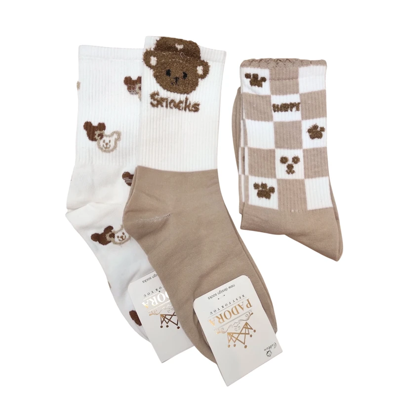 جوراب ساق بلند زنانه مدل تدی کد 02 بسته 3 عددی