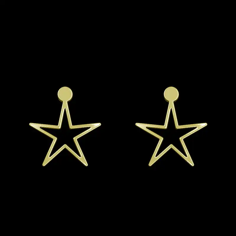 گوشواره طلا 18 عیار زنانه مدوپد مدل ستاره کد GA1-15427