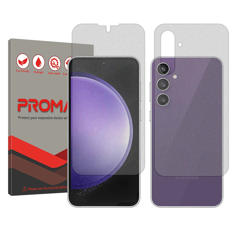 محافظ صفحه نمایش مات پرومیت مدل Resistant مناسب برای گوشی موبایل سامسونگ Galaxy S23 FE به همراه محافظ پشت گوشی