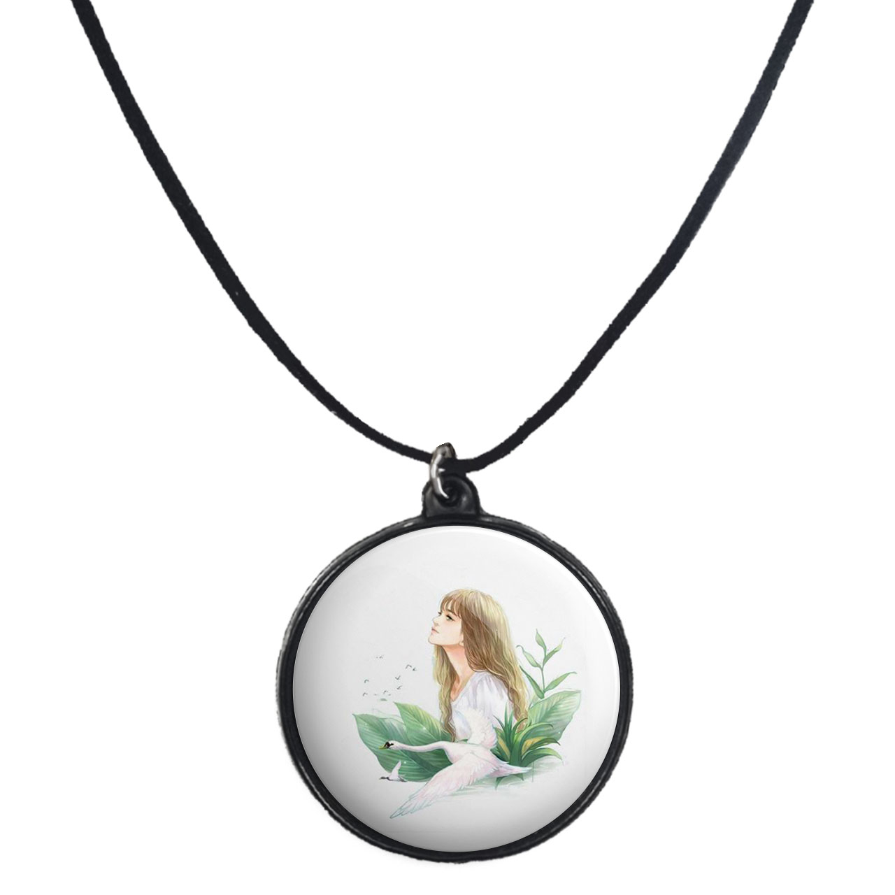 گردنبند پرمانه طرح دخترونه کد pmb.4324 مدل دو طرفه