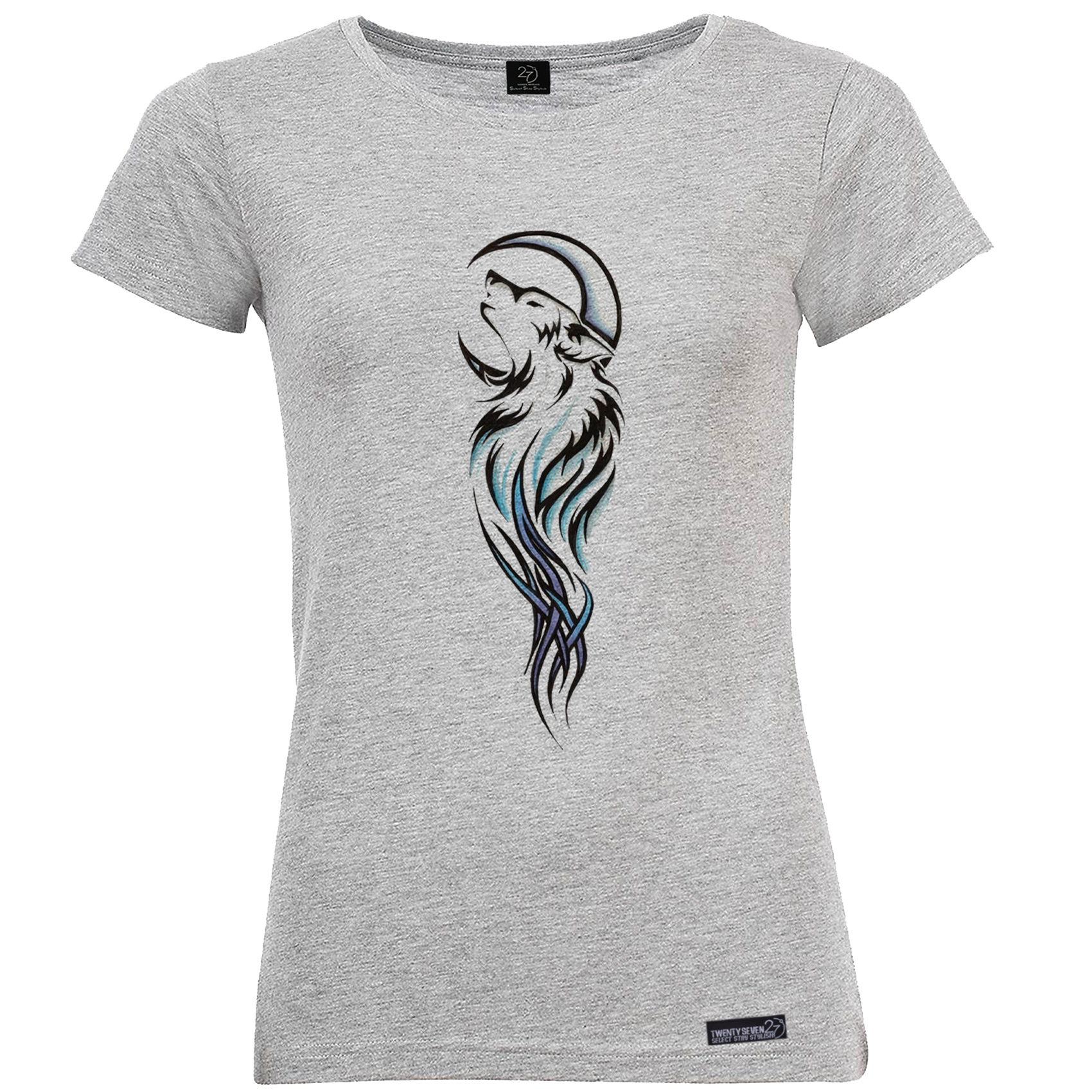 تی شرت آستین کوتاه زنانه 27 مدل گرگ و ماه کد KV133