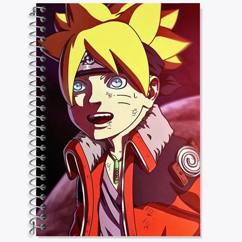 دفتر زبان 50 برگ خندالو مدل دو خط طرح بوروتو اوزوماکی انیمه بوروتو Boruto کد 15734