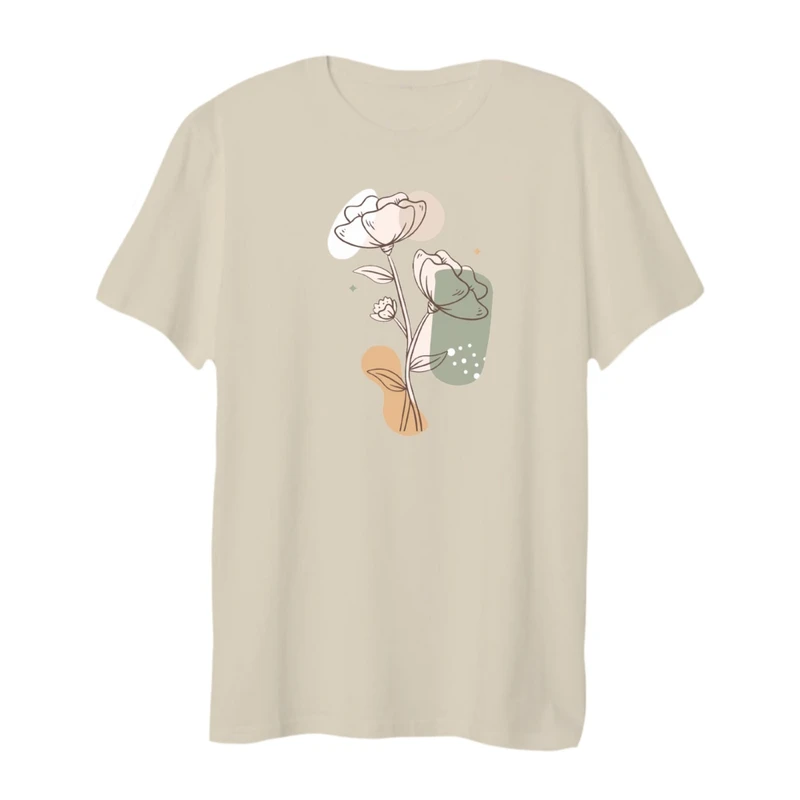 تی شرت لانگ زنانه مدل مینیمال گل