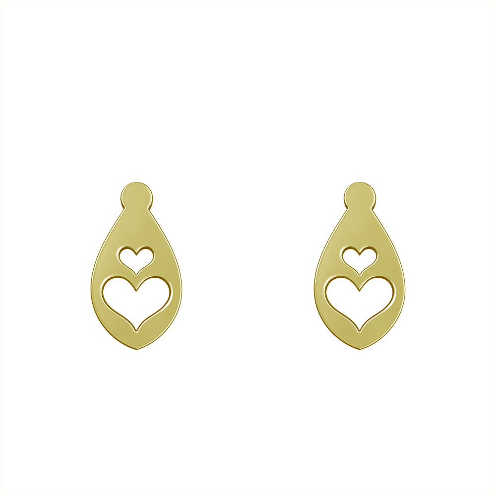 گوشواره طلا 18 عیار زنانه مدوپد مدل قلب کد GA1-12421