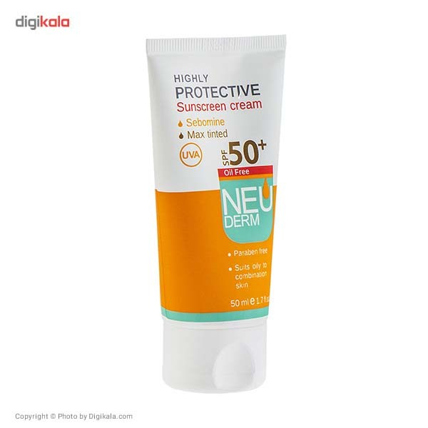کرم ضد آفتاب فاقد چربی نئودرم مدل Highly Protective Max Tinted SPF50 حجم 50 میلی لیتر