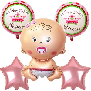 بادکنک فویلی مدل Little Princess مجموعه 5 عددی