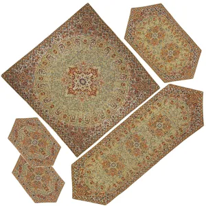 ست 5 تکه رومیزی ترمه طرح نسترن مدل KRM5/5 