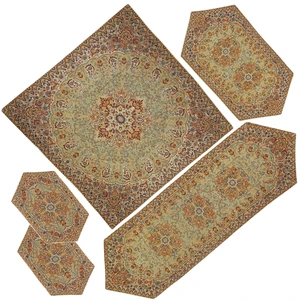 ست 5 تکه رومیزی ترمه طرح نسترن مدل KRM5/5