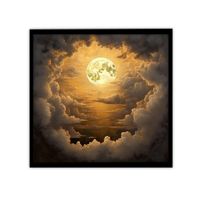 تابلو نوری بکلیت طرح گرافیکی آسمان و ماه مدل B-MID-19210