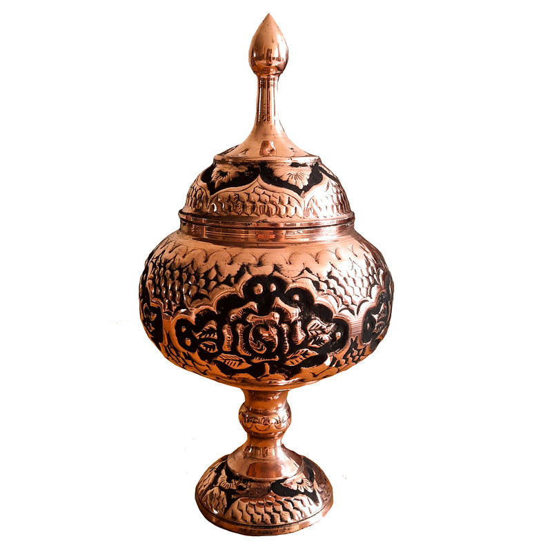 شکلات خوری مسی مدل قلم زنی کد M_133