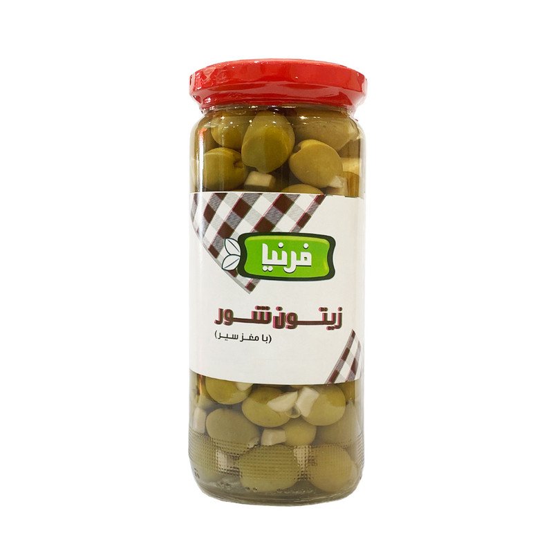 زیتون شور با مغز سیر فرنیا - 500 گرم