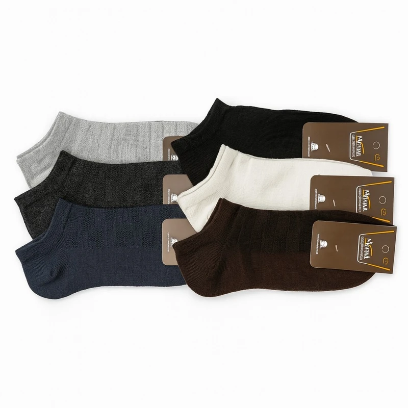 جوراب ساق کوتاه مردانه مدل w6 بسته‌ 6 عددی