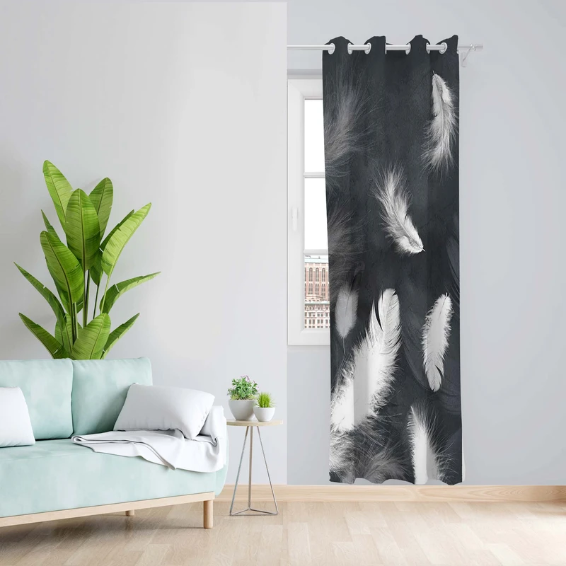 پرده طرح پر مدل مخمل پانچی کد 5263L z سایز 140x200 سانتی متر