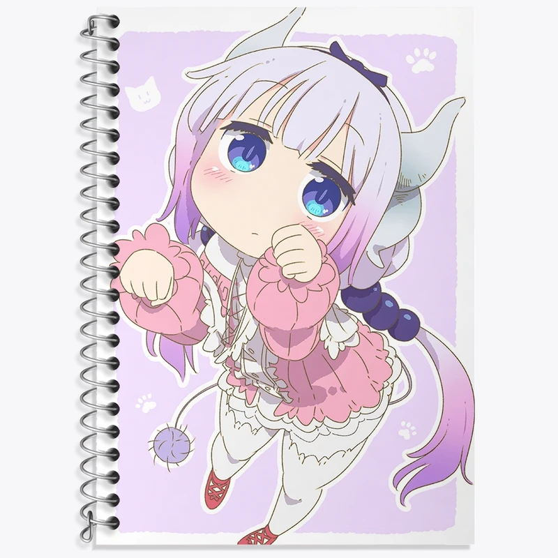 دفتر زبان 50 برگ خندالو مدل دو خط طرح کانا انیمه اژدهای خدمتکار کوبایاشی کد 36279