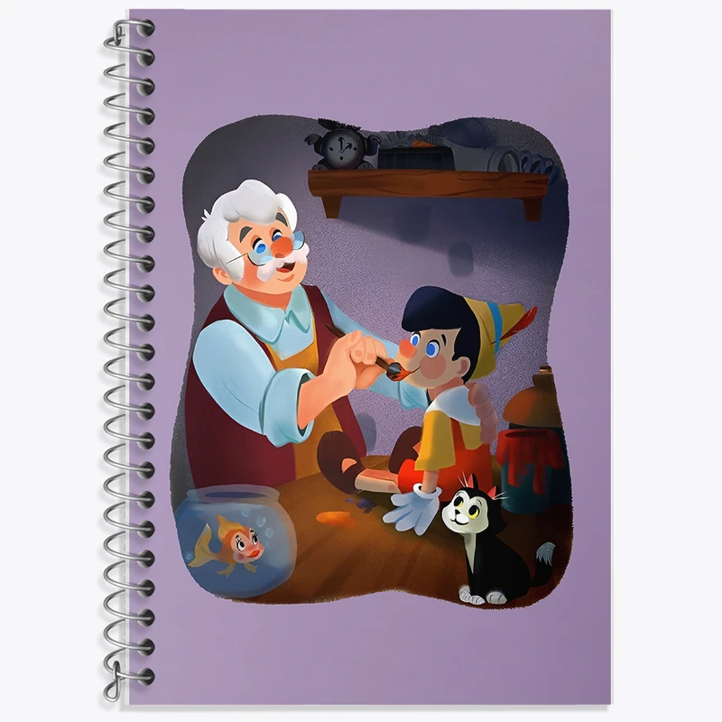 دفتر زبان 50 برگ خندالو مدل سه خط طرح پینوکیو کد F6140