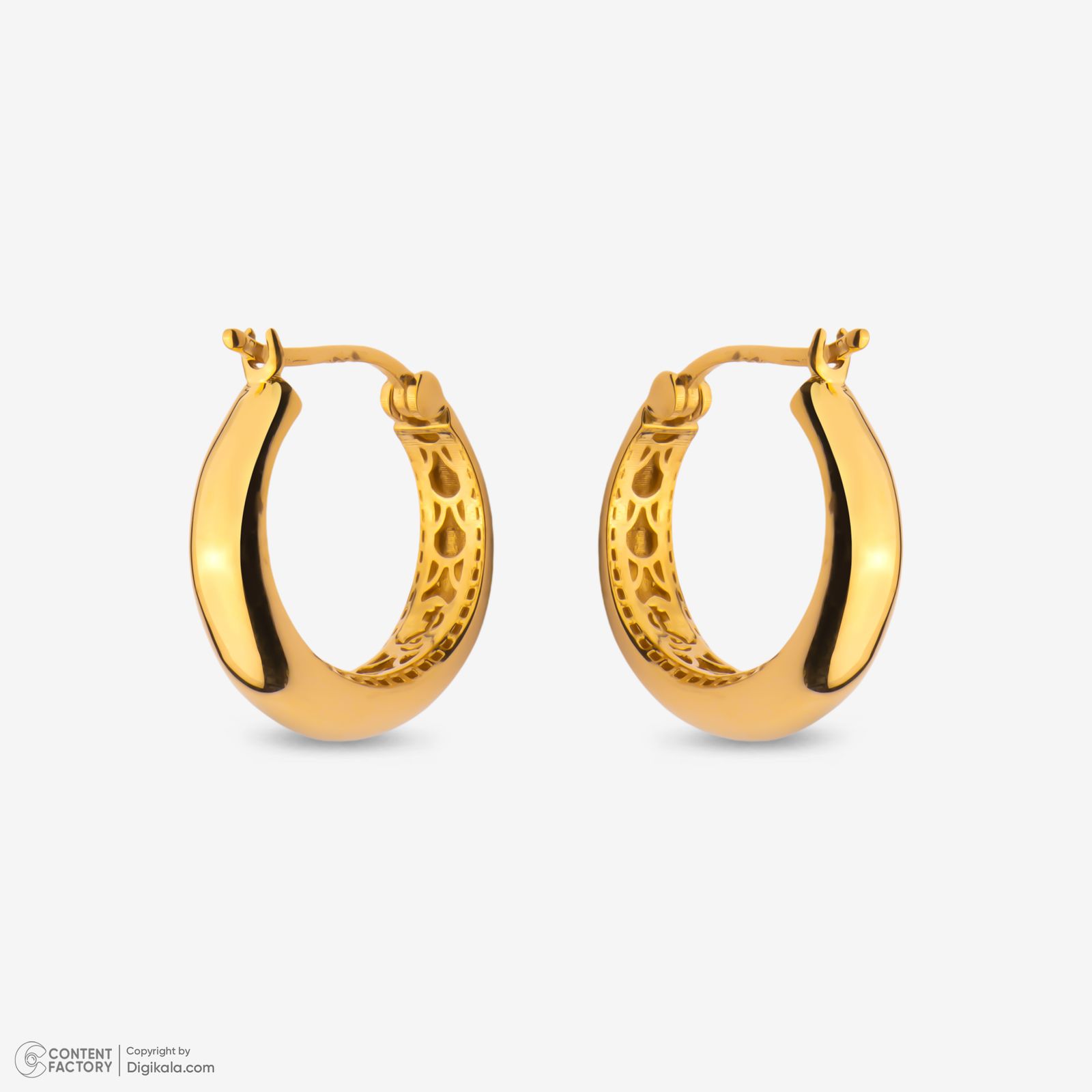 گوشواره کلیپسی طلا 18 عیار زنانه گلدم مدل E247001 -  - 5