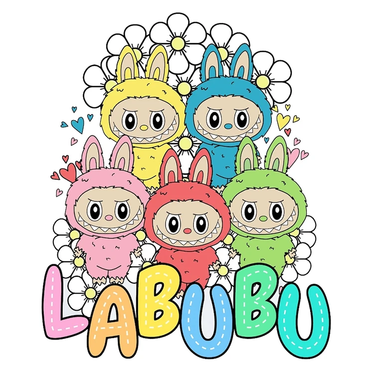 استیکر پارچه و لباس پاد آفرین مدل عروسک لبوبو کد S2170