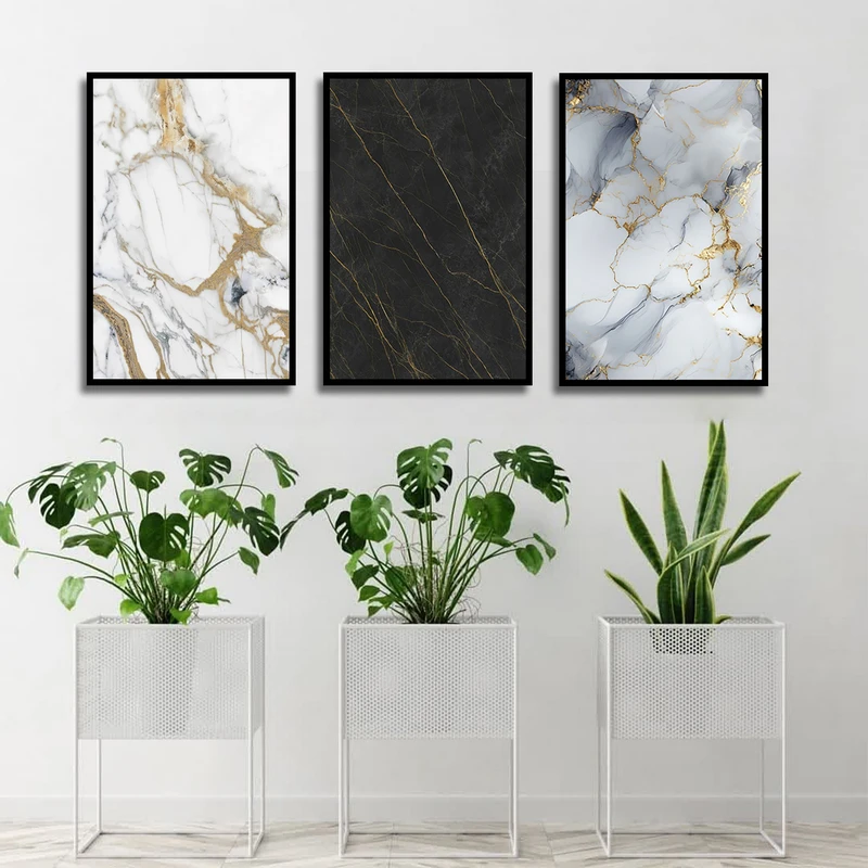 تابلو بکلیت طرح دکوری مدرن مدل شاین اکلیلی B-1741 مجموعه 3 عددی