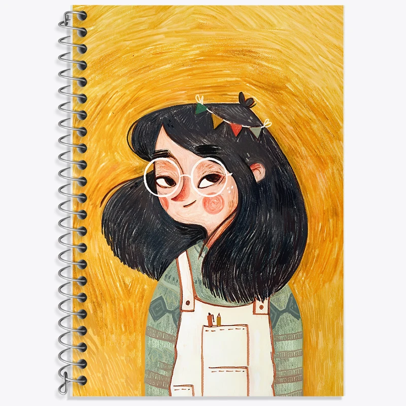 دفتر زبان 50 برگ خندالو مدل سه خط طرح دخترانه کد F7661