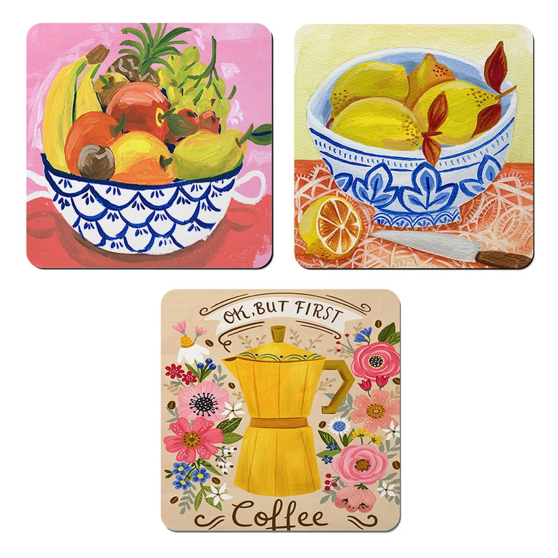 مگنت صباطرح مدل نقاشی ظرف میوه کد M1310  مجموعه 3 عددی