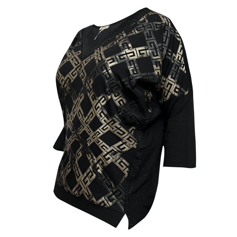 بلوز آستین سه ربع زنانه مدل پتینه