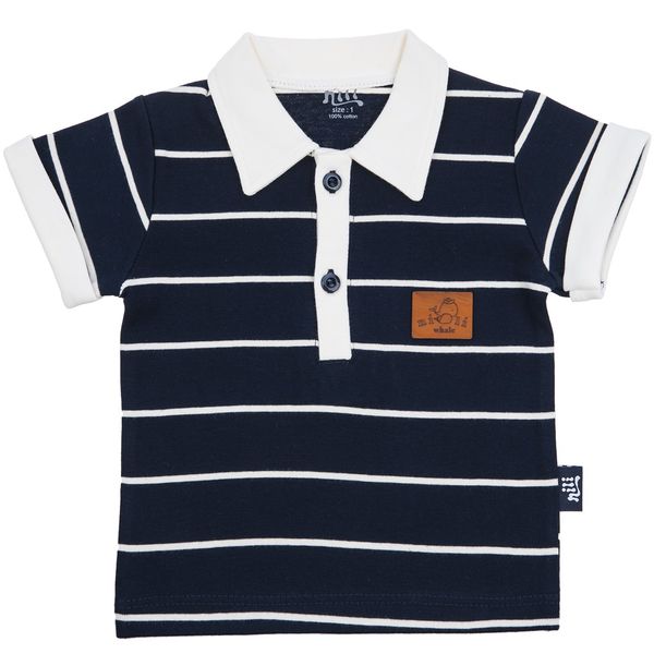 تی شرت آستین کوتاه نوزادی نیلی مدل Navy Blue Stripes تی شرت آستین کوتاه نوزادی نیلی مدل Navy Blue Stripes