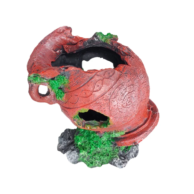 عکس شماره 3 : بشکه تزیینی آکواریوم مدل کوزه عتیقه شکسته کد f021