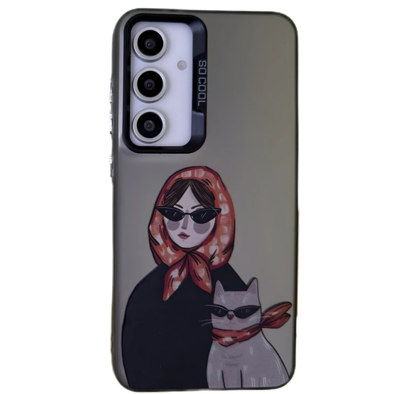 کاور مدل so cool طرح دختروگربه مناسب برای گوشی موبایل سامسونگ Galaxy S23 FE