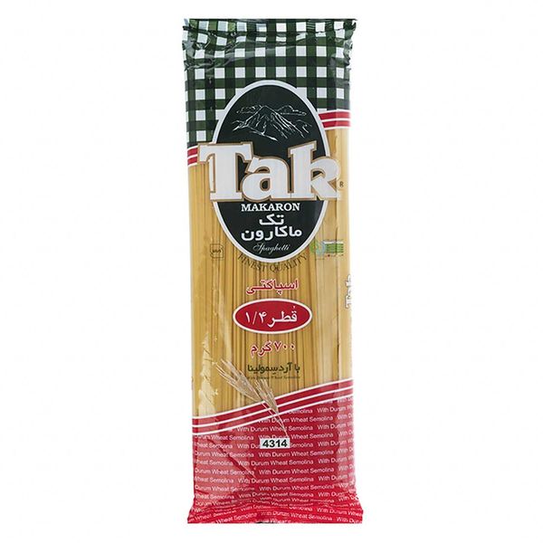 اسپاگتی قطر 1.4 تک ماکارون مقدار 700 گرمی اسپاگتی قطر 1.4 تک ماکارون مقدار 700 گرمی