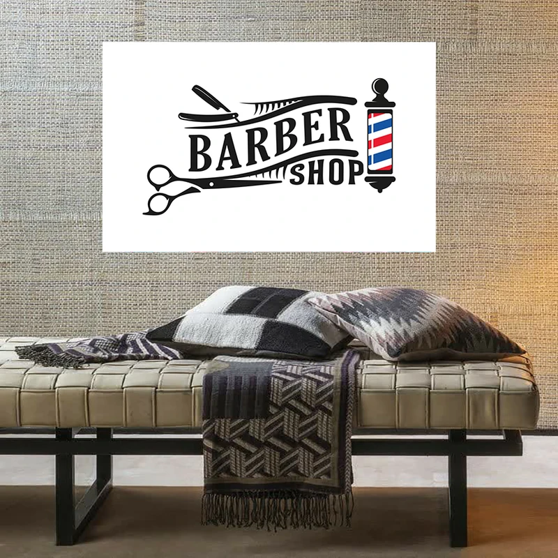 تابلو شاسی طرح مخمل آرایشگاه مدل قیچی و تیغ کد AR31088