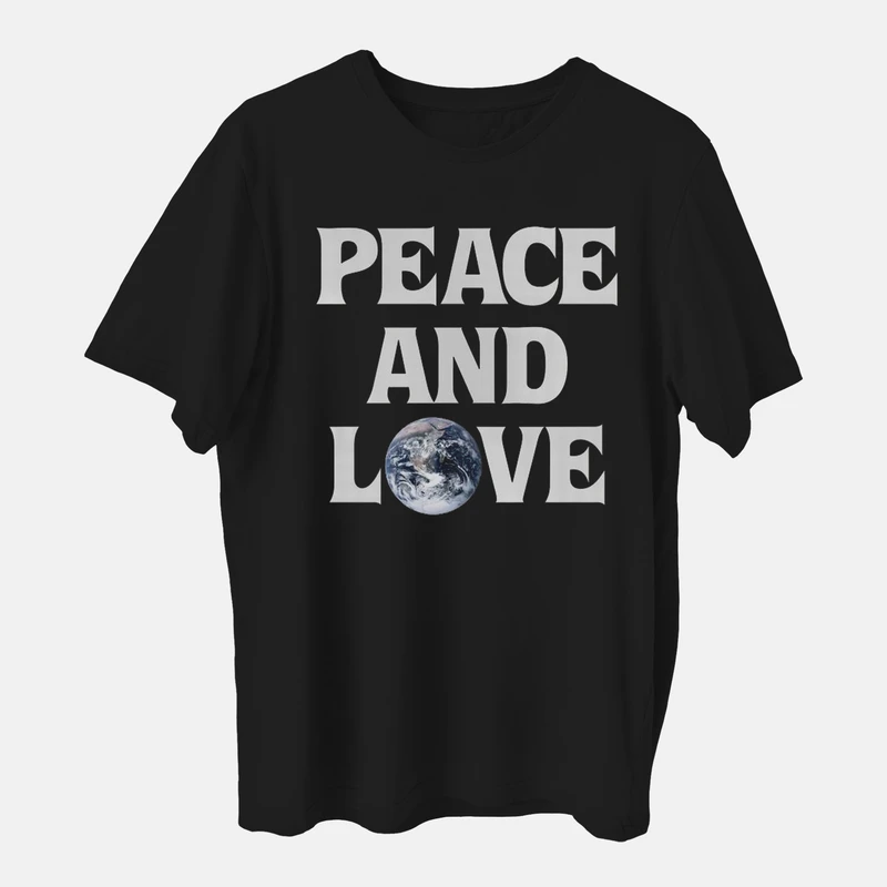 تی شرت آستین کوتاه مردانه مدل ست عاشقانه صلح و عشق mo352